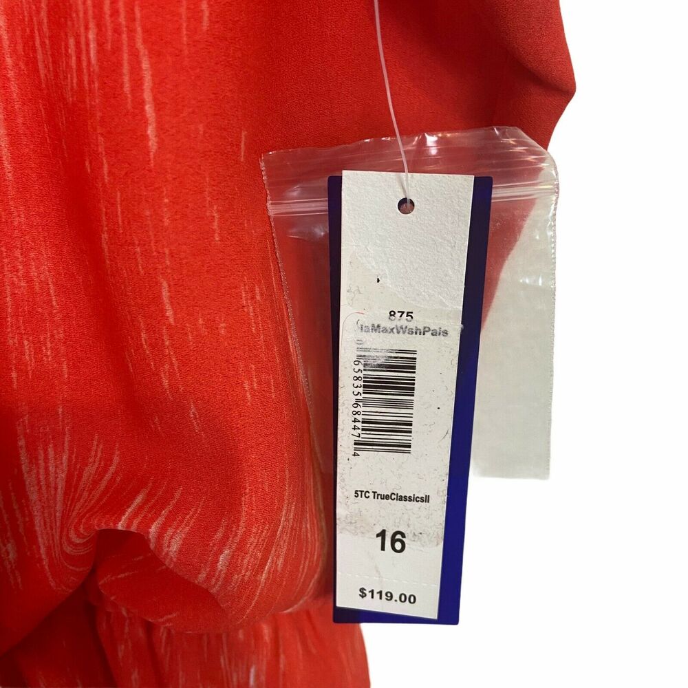 Peter Nygard Dress Orange Sleeveless Bold Colorful Cruise Vacation Dress sz 16 - Picture 7 of 15